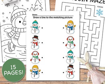 Christmas Activity Pack, Dot-to-Dot, I Spy Winter Game (Digital Download)