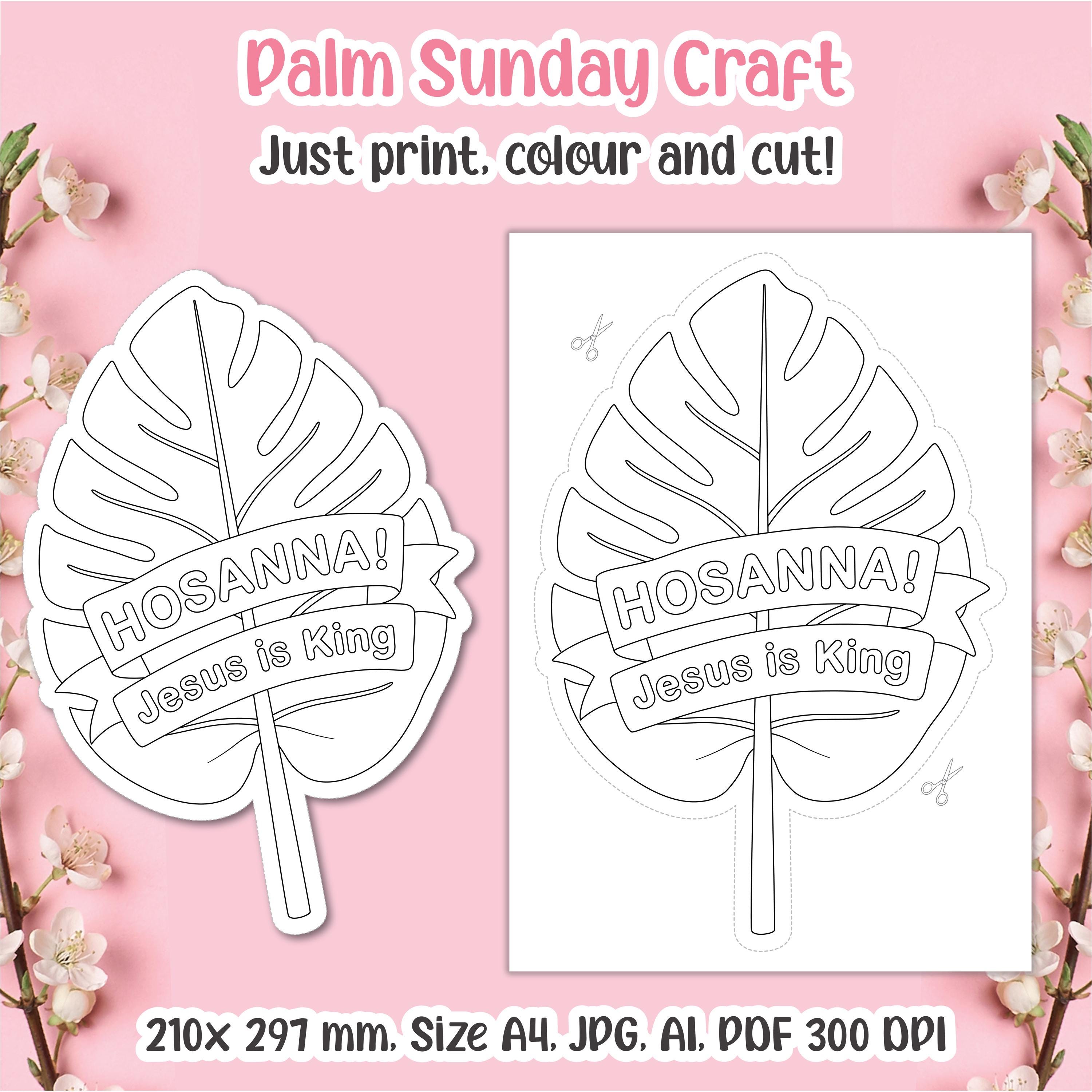 Palm Sunday Coloring Page - Kids Easter Bible Activity (digital ...