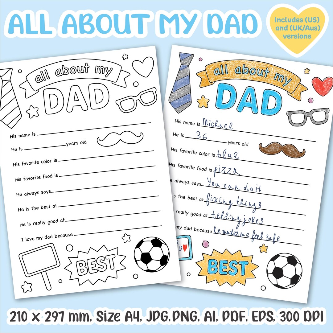 Fathers Day PRINTABLE Coloring Page | Father's Day Gift | All About My ...