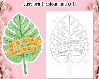Palm Sunday Coloring Page - Kids Easter Bible Activity (Digital Download)