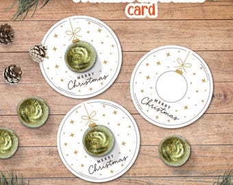 Christmas Candy Holder Cards Printable, Round Chocolate Party Favors, Christmas party favor table decoration, Merry Christmas Gift Tags, PDF