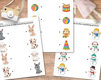 Printable Matching Game, Preschool Activity Worksheets (PDF)