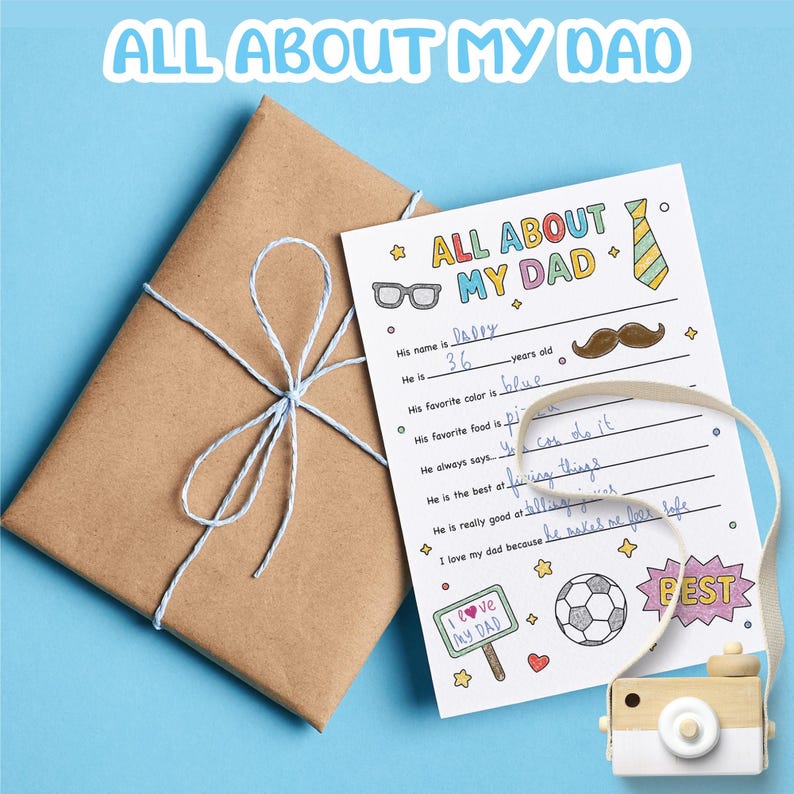 Father's Day Coloring Page for Kids | All About My Dad Printable ...