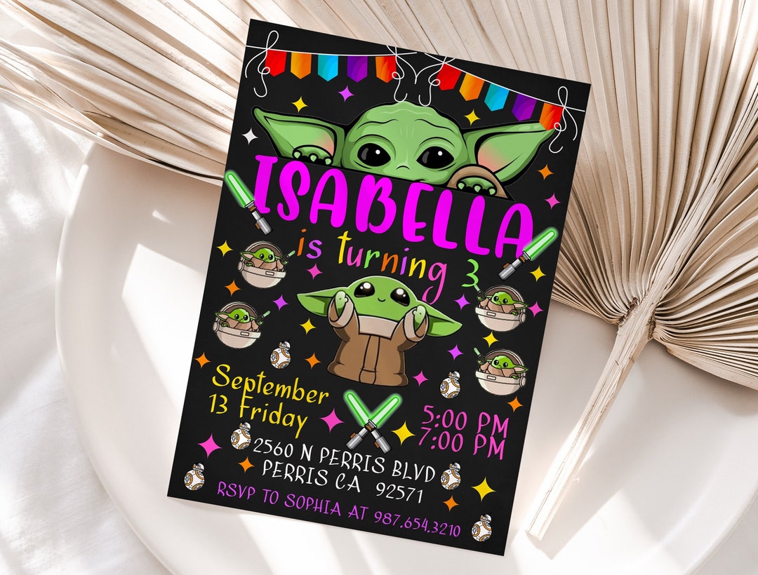 Editable Baby Yoda Birthday Invitation Template Printable Etsy Editable Baby Yoda Birthday Invitation Template Printable Etsy