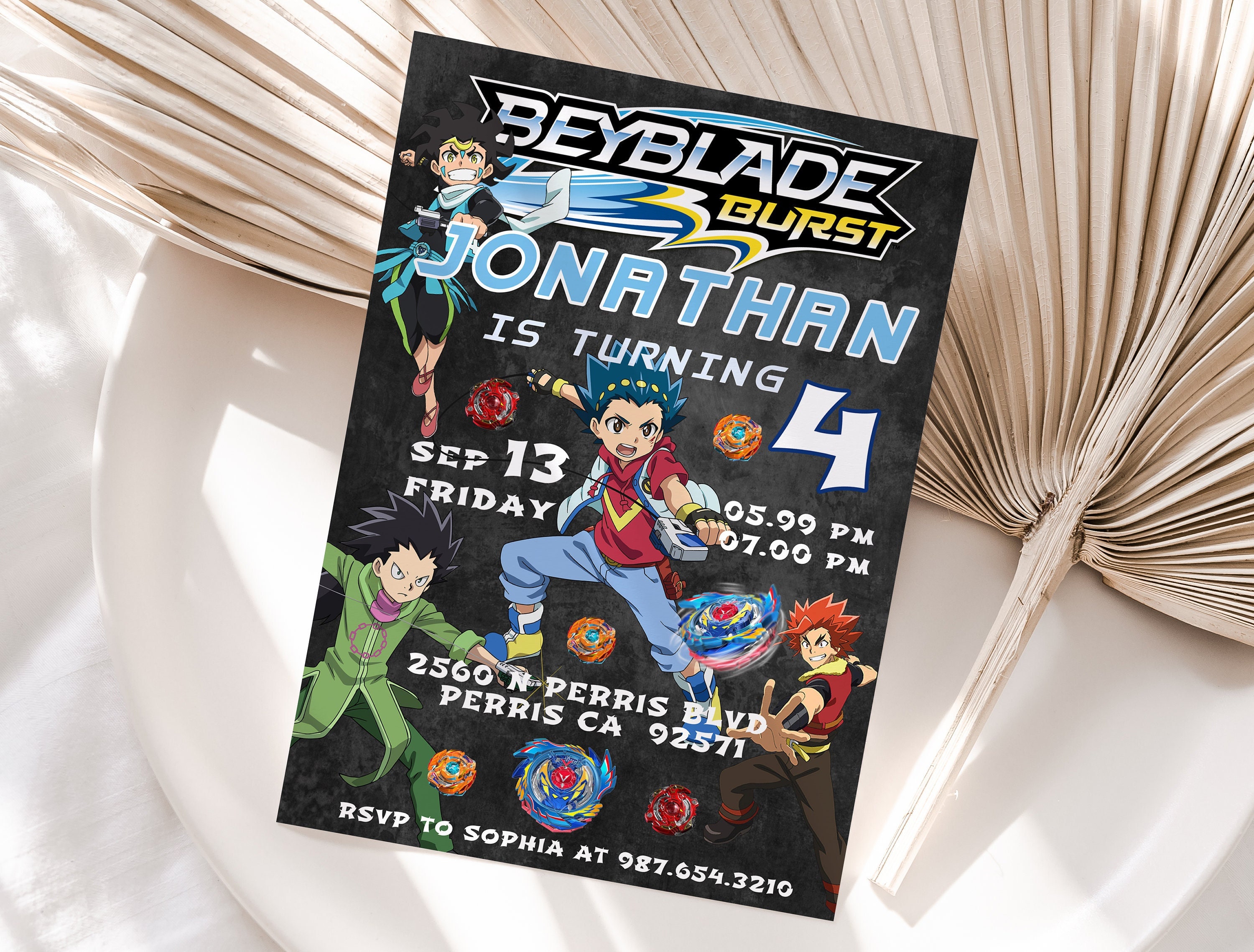 Editable Beyblade Birthday Invitation Template Printable - Etsy