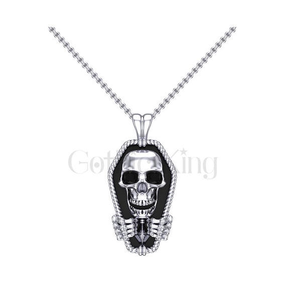 Grande anello con teschio di zucchero fatto a mano in argento sterling