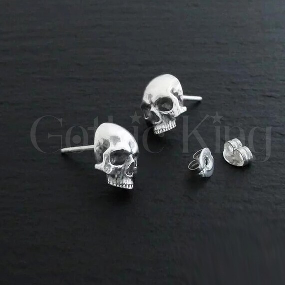Orecchini Cranio Teschio Argento Sterling 925 - Foto 6