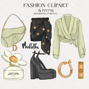 Clothes clipart, luxury brand clipart,Fashion closet clipart, lady boss, bags , luxury brand,Fashion Illustration, Fashion set clipart
