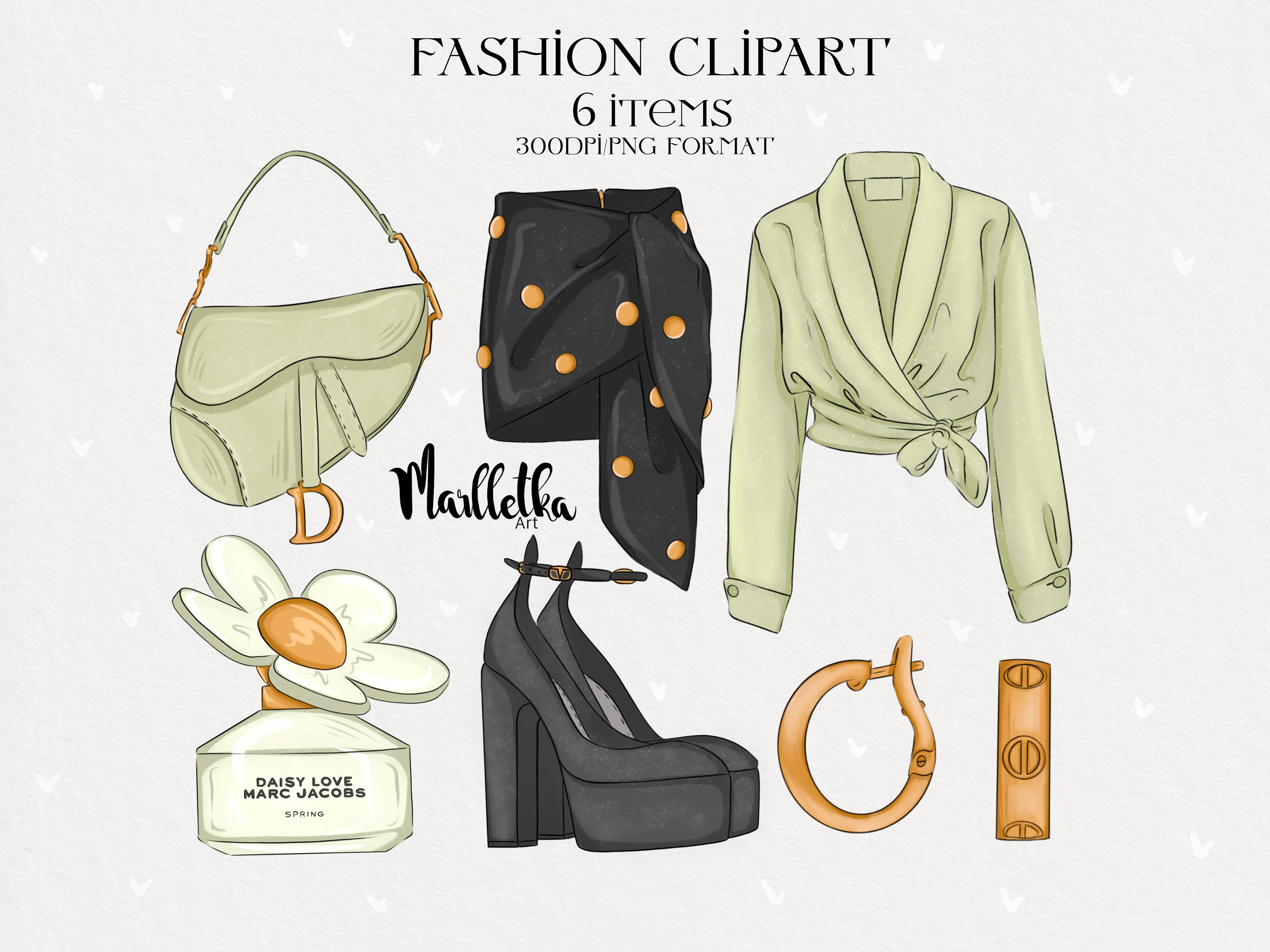 Clothes Clipart, Luxury Brand Clipart,fashion Closet Clipart, Lady Boss