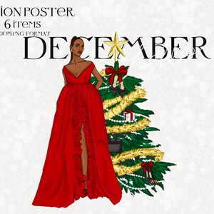 Christmas Clipart Fashion Girl Clipart, Xmas Clipart Christmas PNG, Winter clipart, Christmas planner clipart, Sublimation design, holiday