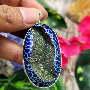 Beautiful Druzy Pendant in German Silver - crystal/gemstone jewelry| Mother&#39;s Day/birthday/engagement/wedding/anniversary gift