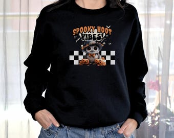 Halloween Owl Sweatshirt, Owl Pumpkin Sweatshirt, Cute Owl Shirt, Owl Lover Shirt, Halloween Gift Shirt, Funny Owl Shirt, Spooky Owl Shirt