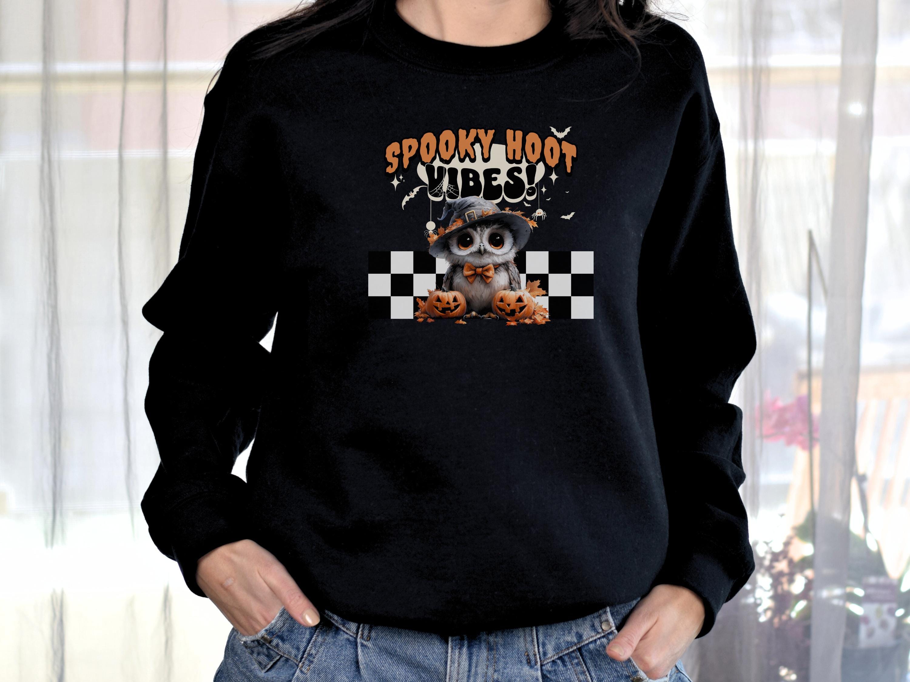 Halloween Owl Sweatshirt, Owl Pumpkin Sweatshirt, Cute Owl Shirt, Owl Lover Shirt, Halloween Gift Sh