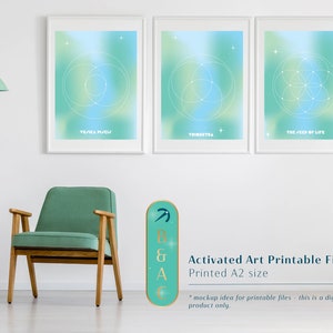 Vesica Piscis Consciously Crafted Activated & Aligned Sacred Geometric Wall Art – Printable File 1 Design 2 Style Variations on Earth Glo