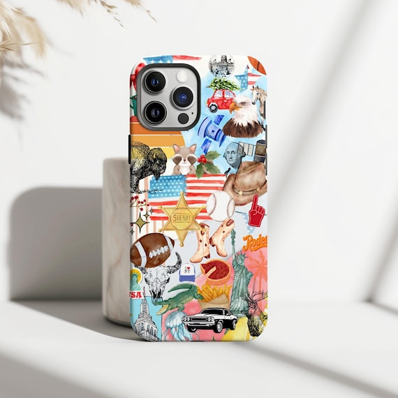 American Culture Collage Phone Case, 4th of July, USA Lover