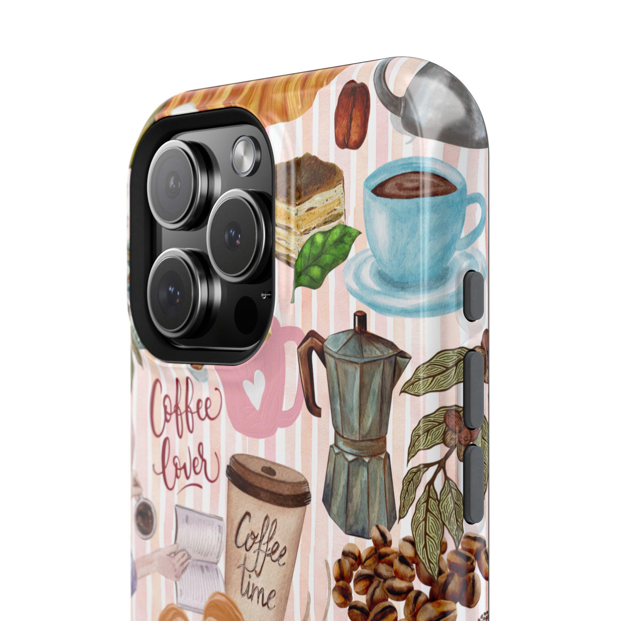 Magsafe Coffee Lover iPhone Case, Cute Aesthetic Coffee Collage
