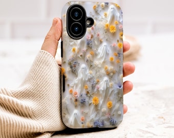 Boo-tanical Phone Case, Cute Ghost Case, Pastel Goth, Spooky iPhone Cover, Halloween Samsung Galaxy Case, Gift for Spooky Girl, Google Pixel