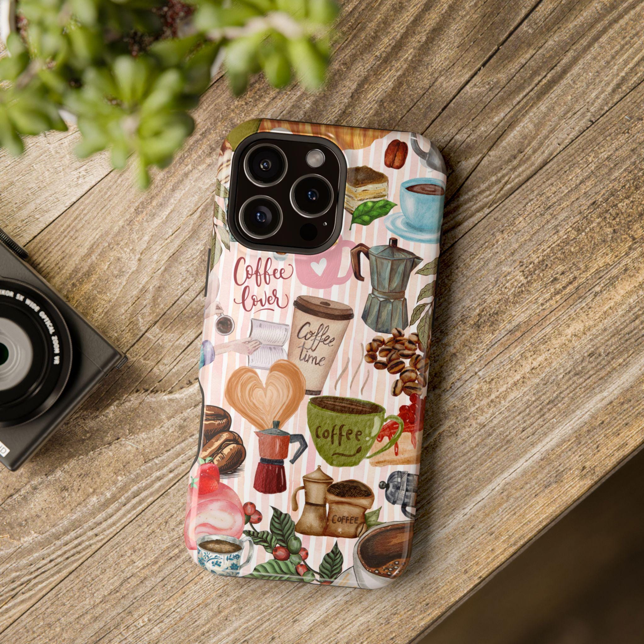 Magsafe Coffee Lover iPhone Case, Cute Aesthetic Coffee Collage