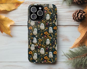 Cute Halloween Ghosts Phone Case, Spooky & Adorable Cover, Trendy Fall iPhone 16 15 pro max, 14 plus, 13 12 11 8 7 X Samsung Galaxy, Pixel