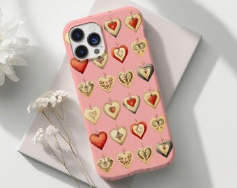 Vintage Valentines Hearts Phone Case Valentines Day Love Retro Hearts iPhone 16 15 14 13 12 11 Pro Max 8 Plus X, Samsung Galaxy Ultra, Pixel