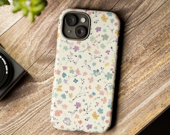 ディッツィー パステルフローラル スマホケース、愛らしい花柄、キュートでトレンディ、iPhone 16 15 14 Pro Max Plus 13 12 11 X 8 Samsung Galaxy Pixel pro
