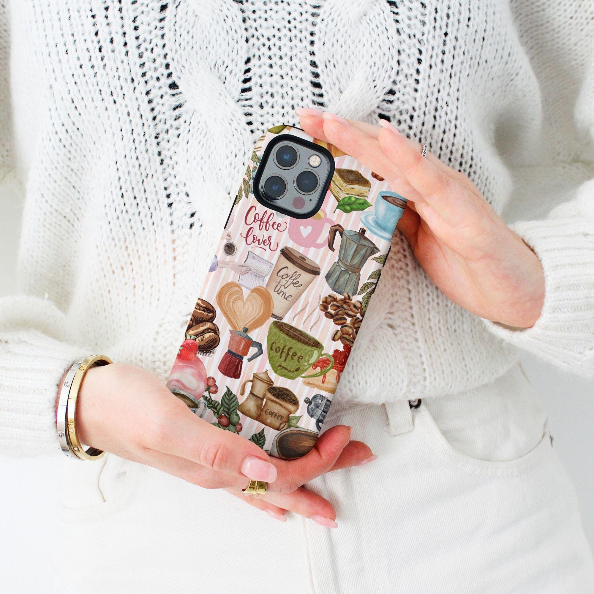 Magsafe Coffee Lover iPhone Case, Cute Aesthetic Coffee Collage