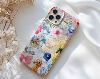 Cute Trendy Collage Phone Case, Preppy Cool Girl Aesthetic