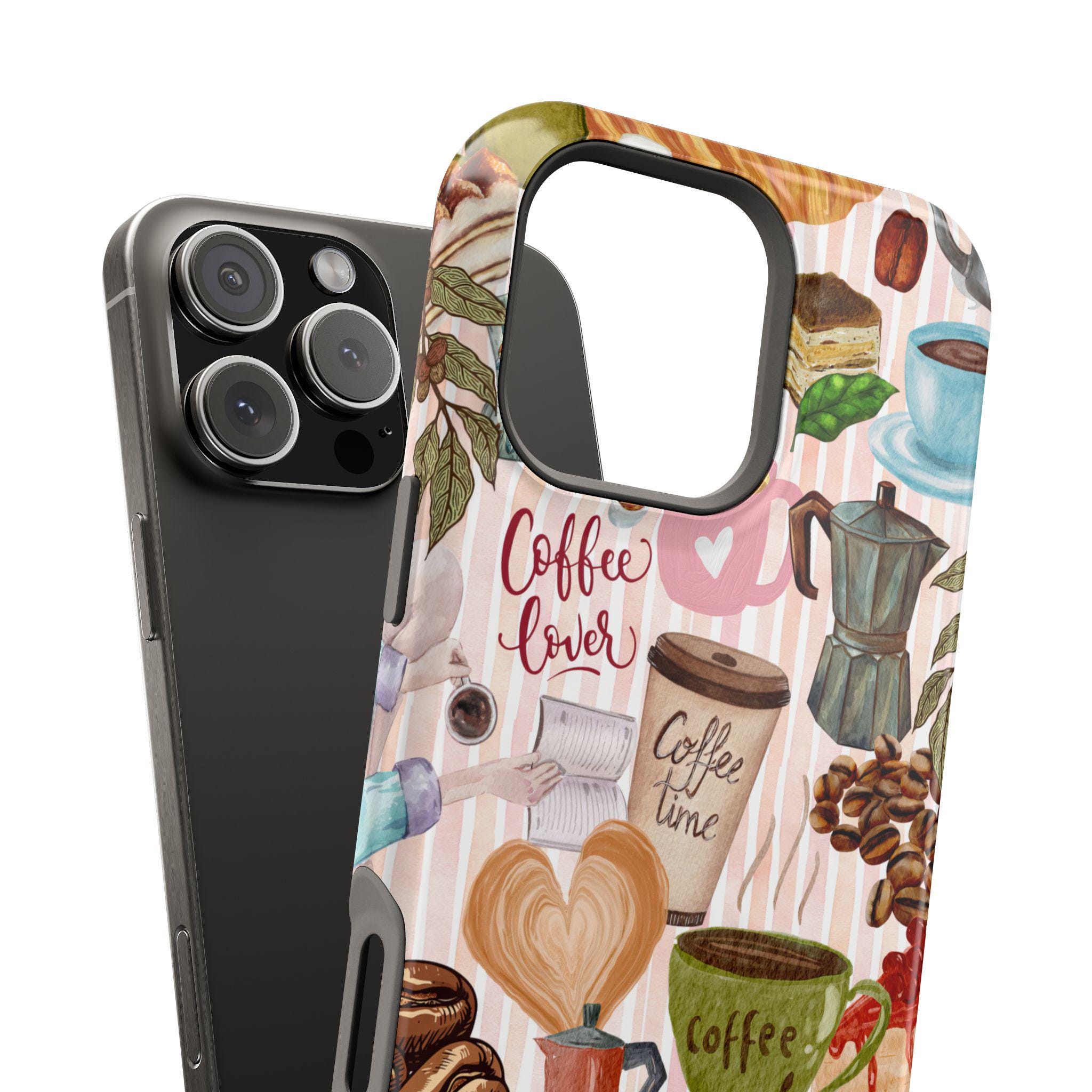 Magsafe Coffee Lover iPhone Case, Cute Aesthetic Coffee Collage