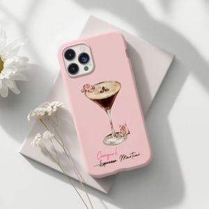 Cowgirl Martini Phone Case, Coquette Girly Aesthetic Espresso Martini Yeehaw Trendy Western Print iPhone 16 15 14 13 12 11 Pro Max 8 Plus X