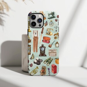 Funda para teléfono con collage de entusiastas vintage, estética antigua, linda y moderna, estilo retro, estilo preppy, para iPhone 16, 15, 14, 13, 12, 11 Pro Max, 8 Plus y X.