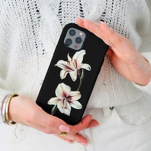 White Lilies Phone Case, Preppy Girl Aesthetic, Oil Painted Tiger Lily, iPhone 16 15 14 13 12 11 Pro Max 8 Plus X, Samsung s 24 23 22 21