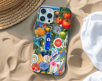 Greek Summer Holiday Collage Phone Case European Aesthetics Phone Case Cute & Trendy Cover Preppy iPhone 16 15 14 13 12 11 Pro Max 8 Plus X