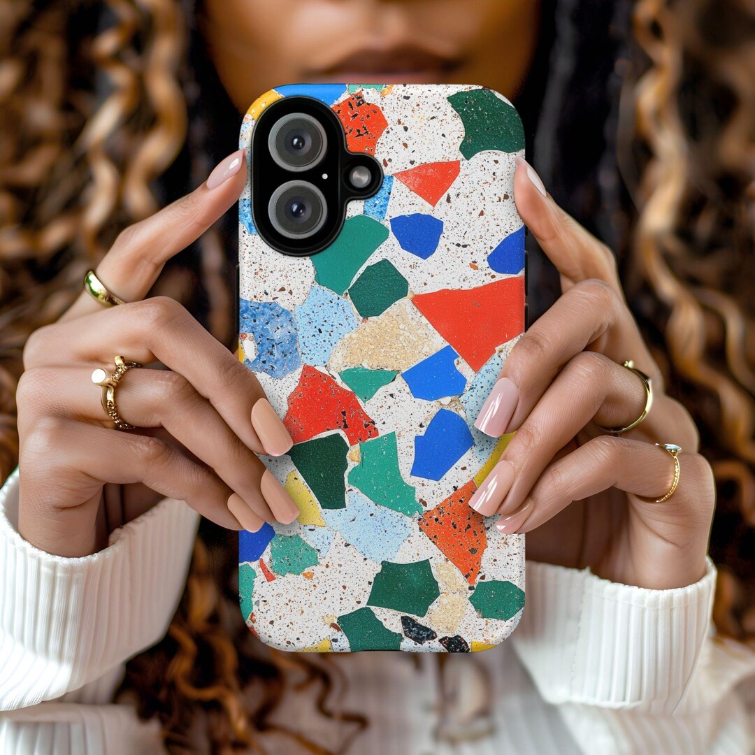 Terrazzo Phone Case, Faux Terrazzo Floor Texture, Unique Phone