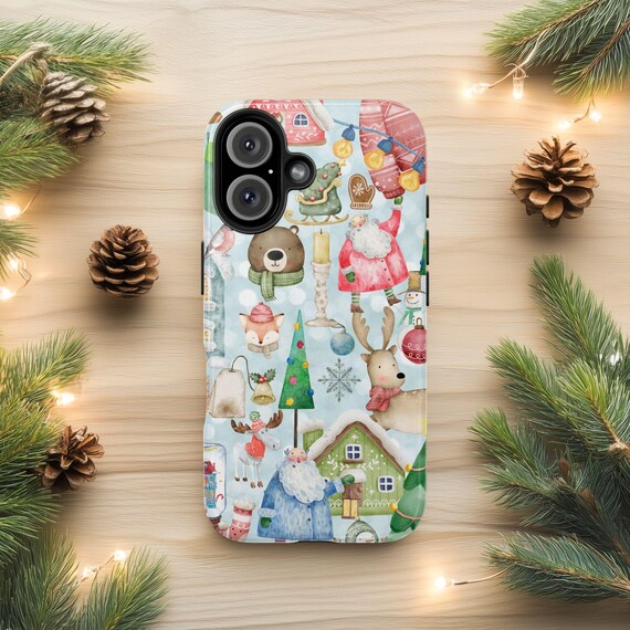 Adorable Christmas Collage Phone Case, Cute Holiday Gift iPhone 16