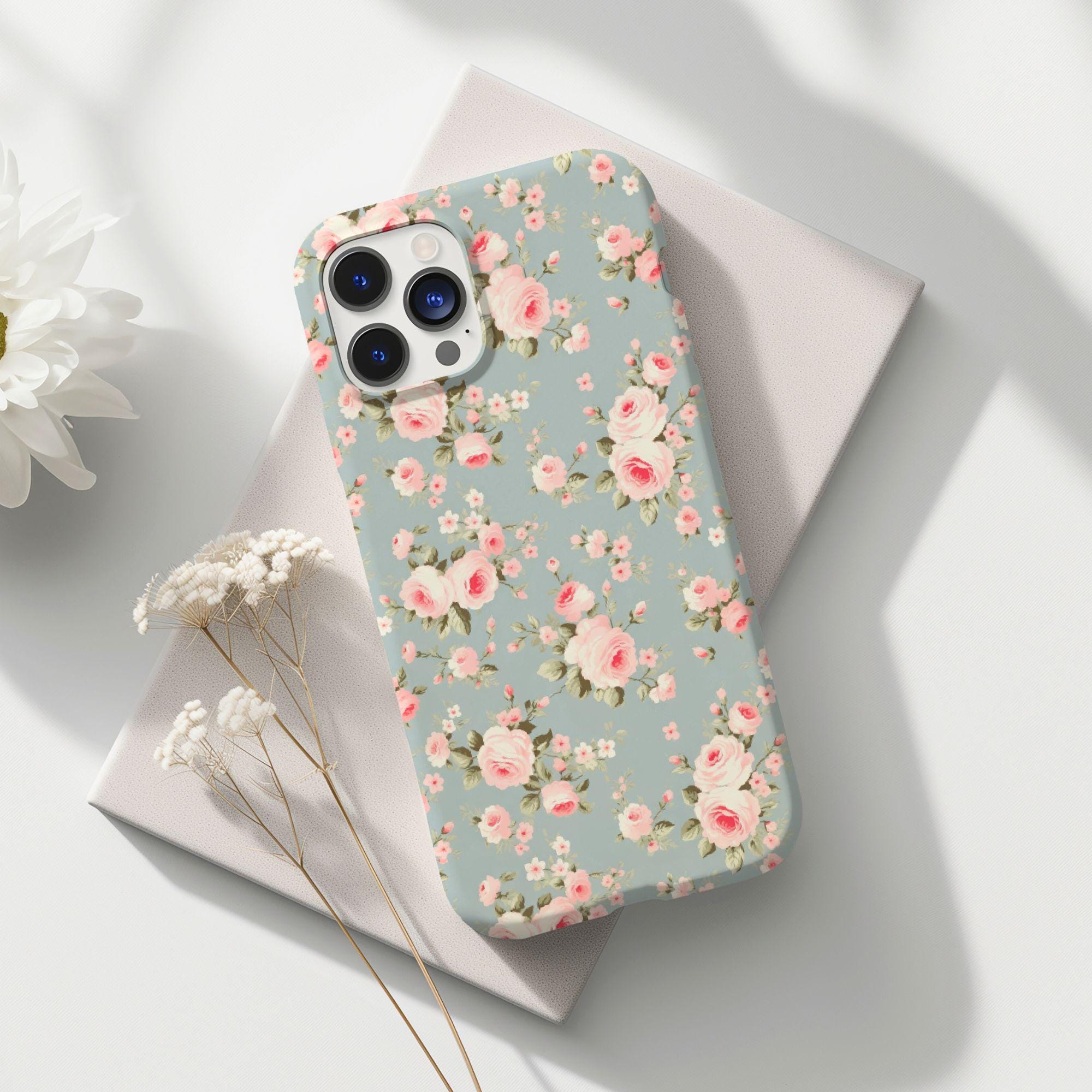 Pink Roses Phone Case, Shabby Chic Aesthetic Cute & Trendy Vintage Floral  Cover Cottagecore iPhone 16 15 14 13 12 11 Pro Max Plus, Samsung - Etsy