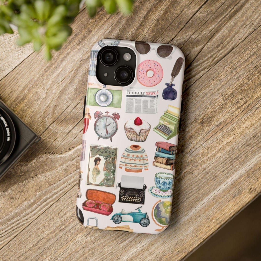 Vintage Writer Collage Phone Case Cozy Retro Author Preppy Aesthetic ...