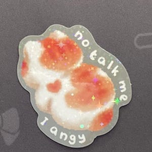 Cute Angry Orange Cat Meme Sticker - Funny Kawaii Feline Vinyl Decal - Etsy
