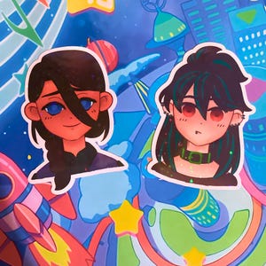 The kid at the back Omori inspired TKATB holo Sticker | sol and crowe omori holo sticker