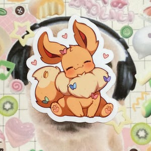 PKMN kawaii eevee glossy sticker