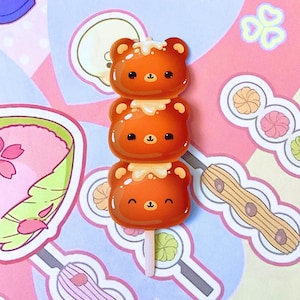 Glossy Sticker Dango Bears, Kawaii Bear Stickers, Cute Stationery, Japanese Dango, Scrapbook Decoration