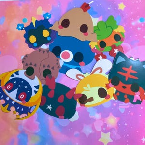Glossy Pocket Friends Stickers, Gen 7 Sticker Collection, Cute Sticker Pack, Journal Stickers, Kids Scrapbooking