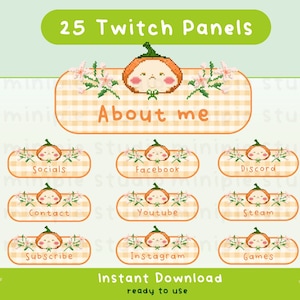 Pumpkin Head Bear Twitch Panel, Pixel Art, Stream Panels, Kawaii Twitch Panels, Cute Twitch Panels, Floral,Fall,Autumn,Cozy,Cottagecore