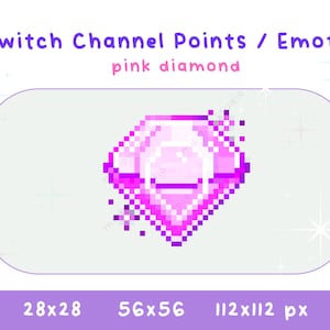 Pink Diamond Pixel Art Twitch Channel Point / Emote | Twitch Emotes | Stream Emotes | Discord | Stream Graphics / Instant Download