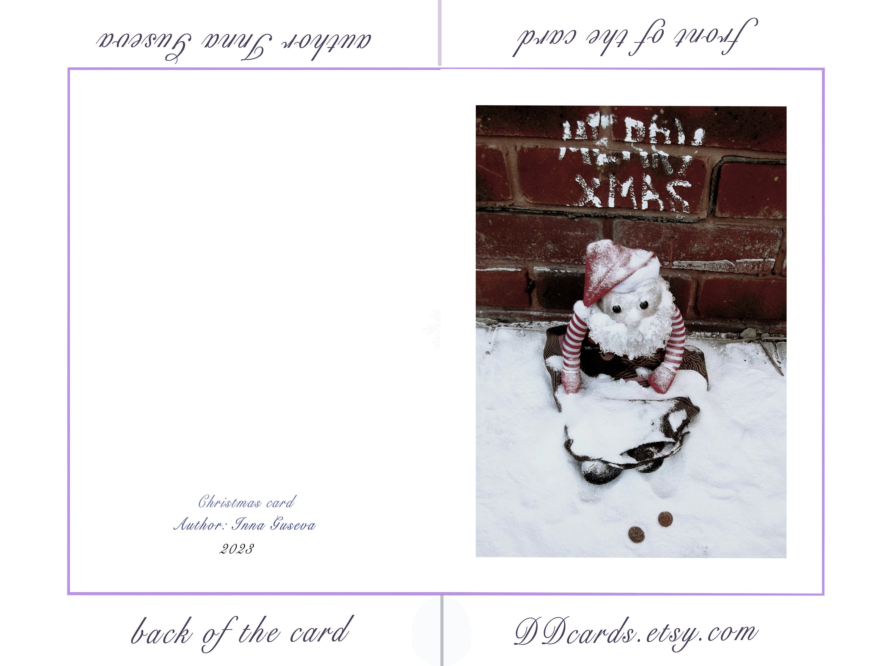Funny Christmas Card, Digital, Printable, Foldable Card 7x5 Inches 13 ...
