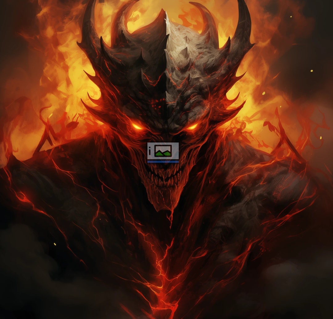 Fire Demon, Fantasy Image, Wall Art, Wall Art Print, Digital Prints - Etsy