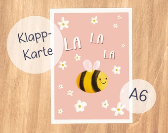 Karte Biene | La la la | Für dich | Postkarte | Kinder | A6 | Grußkarte