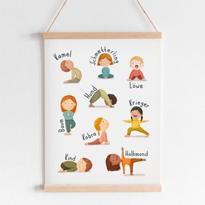 Children's yoga | Posters | Children's room | A4 A3 A2 | Picture