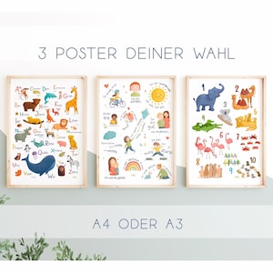 Poster-Set Kinderzimmer, 3 für 2, Kinderzimmer Deko, Geschenk Junge Mädchen