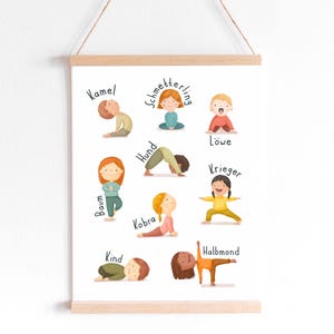 Kinder-Yoga | Poster | Kinderzimmer | A4 A3 A2 | Bild