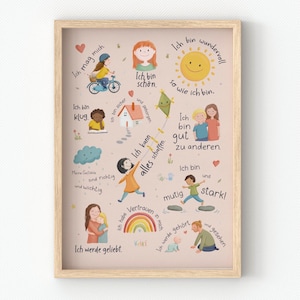 Affirmationsposter | Kinder | Poster | Kinderzimmer | A3 | Bild | Selbstliebe | rosa
